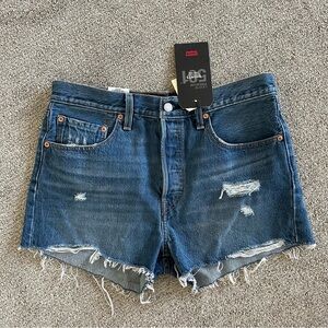 Levi's 501 High Rise Button Fly 100% Cotton Cut Off Drive Me Crazy Jean Short 30